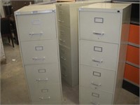 (5) 4 Drawer Filing Cabinets  52 Inches Tall