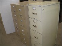 (3) 4 Drawer Filing Cabinets   52 Inches Tall