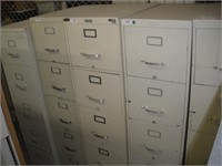 (5) 5 Drawer Filing Cabinets   61 Inches Tall