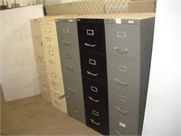(5) 4 Drawer Filing Cabinets  52 Inches Tall