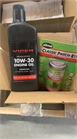 1 Bottle of Engine Oil, 3 Slime Classic Patch Kit