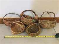 Wooven Baskets- Lot of 5