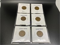 1924, 29, 34, 44, 47, 53 wheat penny