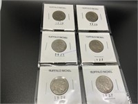 1919, 20, 23, 27, 28, 37 Buffalo nickel’s