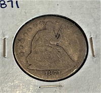 1871 Seated Liberty Half Dollar