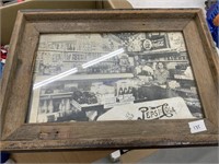 Antique barn wood framed picture