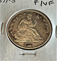 1871 s Seated Liberty Half Dollar