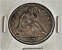 1876 VF Grade Seated Liberty Half Dollar