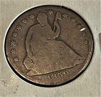 1859 o Seated Liberty Half Dollar