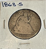 1863 s Seated Liberty Half Dollar