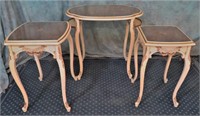 BEAUTIFUL SET 3 FRENCH NESTING TABLES