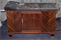 1940'S HAMILTON WALNUT VENEER EXAM TABLE*STIRRUPS