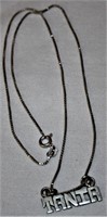 STERLING IDENTIFICATION NECKLACE & TANIA  PENDANT
