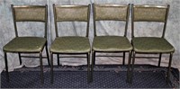 4 VINTAGE COSCO METAL PADDED FOLDING CHAIRS