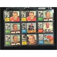 9 1962 Topps Football Cards
