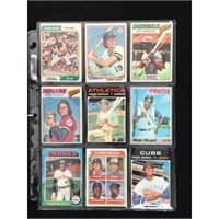 9 1970's Topps Baseball Cards Stars/hof/rc