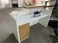 Timber Reception Desk with Elevated Counter Top
