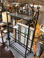 Metal black shelf with glass shelves