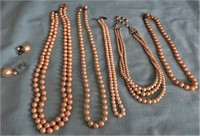 6 PC VINTAGE COSTUME JEWELRY*FAUX PEARL