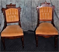 2 VINTAGE CHAIRS ON CASTERS