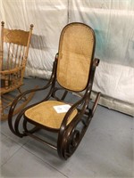 caned seat and back rocking chair