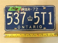 License Plate 1972