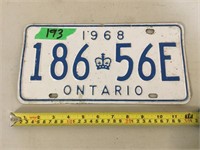 License Plate 1968