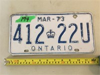 License Plate 1973