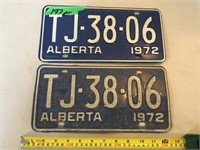 Alberta License Plates 1972