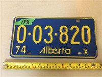 Alberta License Plate 1974