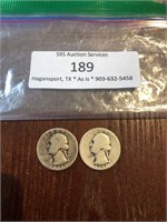(2) 1930's Silver Quarters
