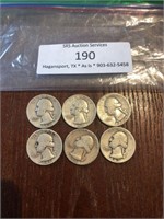 (6) 1940's Silver Quarters