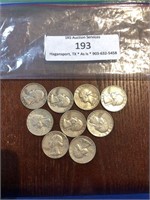 (9) 1960's Silver Quarters
