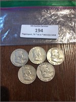 (5) Silver Half Dollar Coins