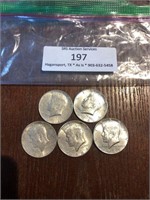 (5) 1960's Half Dollar Coins