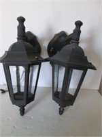 PAIR OF CAST OUTDOOR WALL MOUNT  LIGHTS