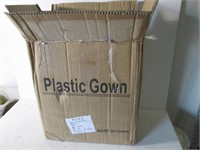 BOX LOT PLASTIC GOWNS- OPEN BACK GOWNS