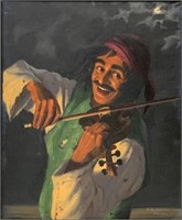 Fritz Muller Painting of Fiddler with Bandana.