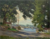 Painting of Road Near Lake Town by Salvatore Salla