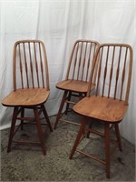Vintage Virginia House Oak Swivel Chairs