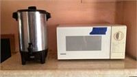 Samsung microwave and West bend 30 cup coffee