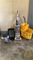 Rolling mop bucket, vacuum, heater, trashcan