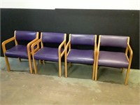 4 Vintage Vikings Purple Chairs