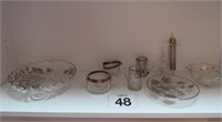 Glass & Sterling Dish Lot