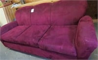 Wine Color Suede Sofa / Couch