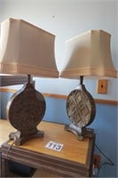Nice Pair Of Tall Lamps 29" Tall - Tested Work
