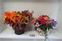 2 Home Decor Flower Arrangements In Baskets