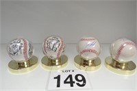 2 Facsimile Baseballs & 2 w/ Signatures - Unknown