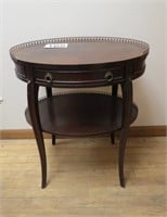 Oval Vintage End Table w/ Drawer 27.5"T 24"W 17"D