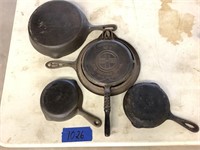 Griswold #8 waffle, #3 x 2, #8 cast iron